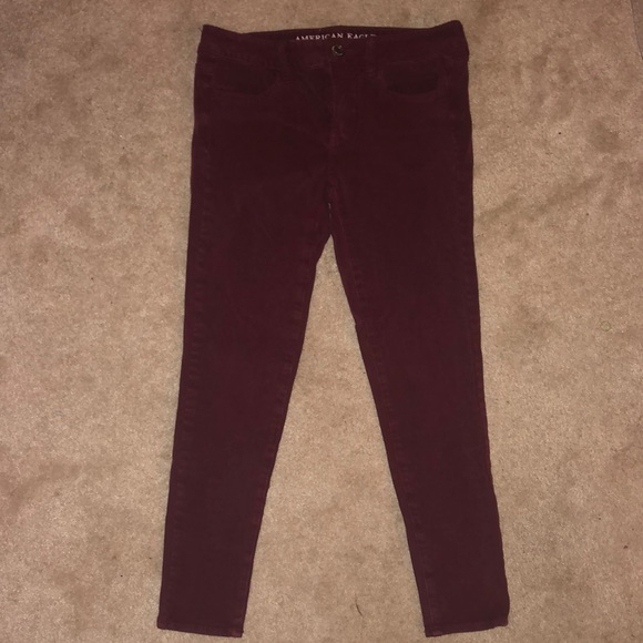 American Eagle Maroon Jeggings - Picture 1 of 4